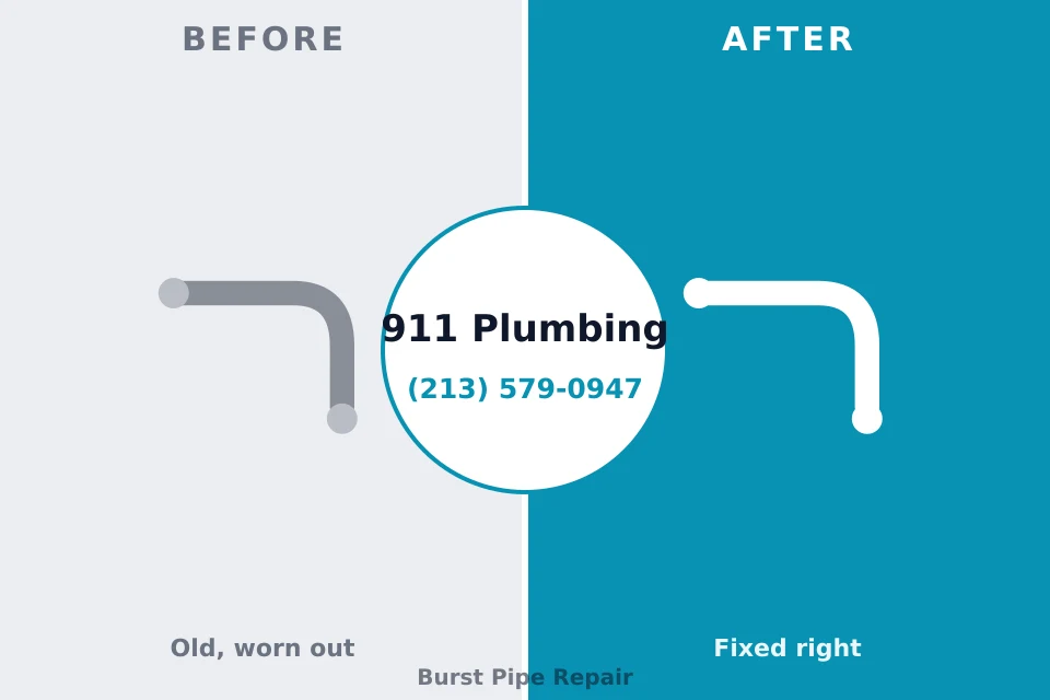 Before and after: plumbing repair North Canton, OH